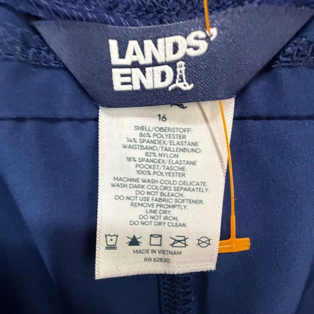 Lands End Curvy Fit 5" Quick Dry Swim Board‎ Shorts Womens 16 Navy Beach UPF 50 - Picture 11 of 13